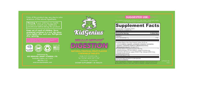 New Kid Genius CHEWABLE Digestion Prebiotic/Probotic Supplement