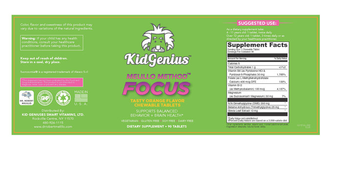 NEW Kid Genius CHEWABLE Attention & Focus Vitamins